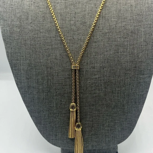 J. Crew Shiny Gold Tone Lariat Tassel
Necklace - Picture 4 of 6